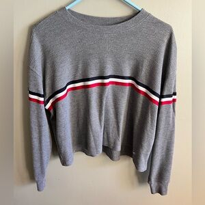 Hollister Grey Long-Sleeve Boyfriend Tee